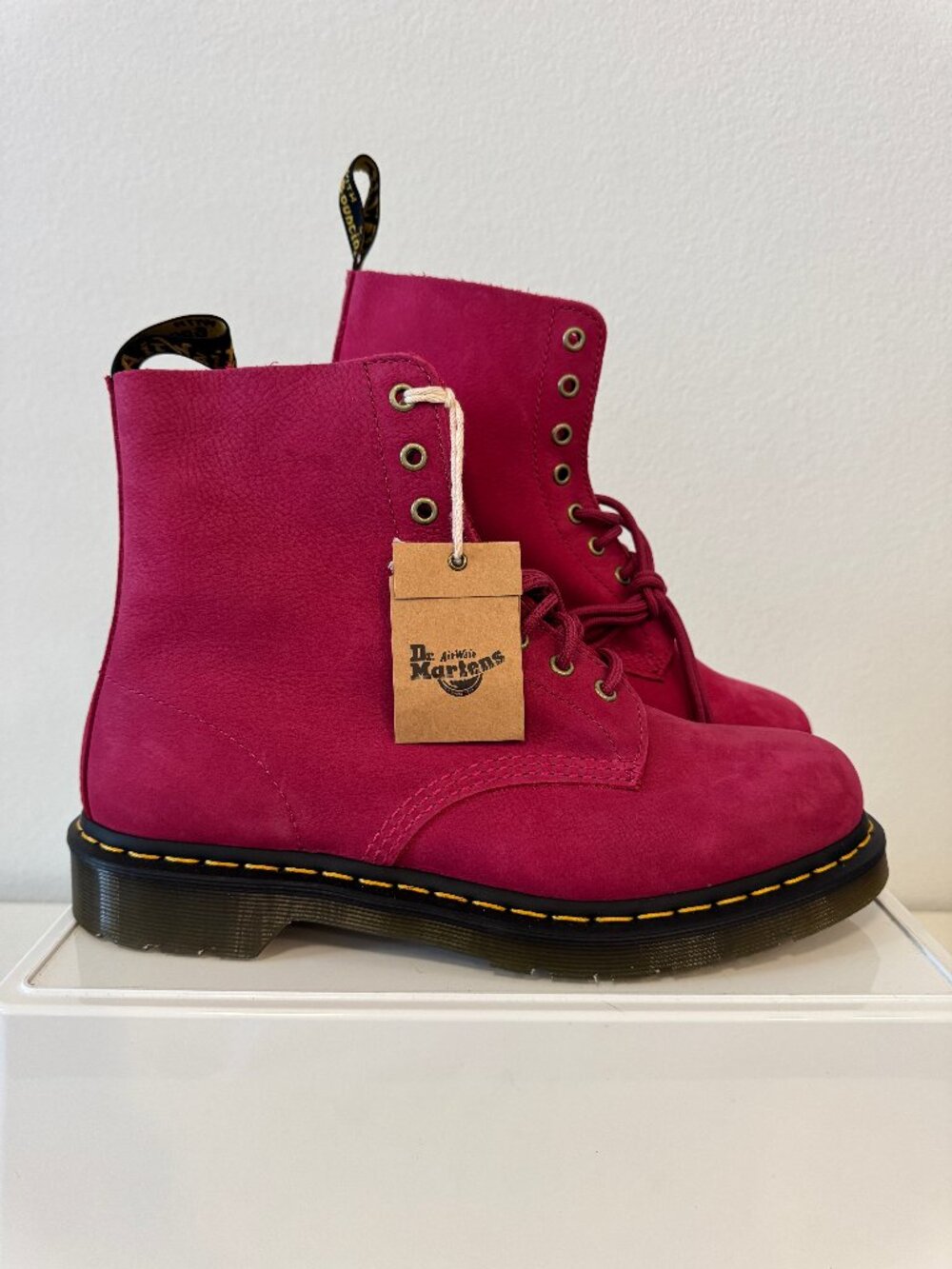 Dr. Martens 1460 Pascal Fuchsia Pink Nubuck Boots M11/W12 NWT